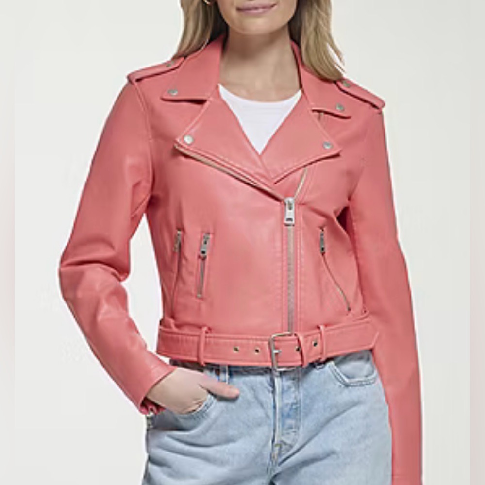 Levi's Women’s Faux Leather Belted Midweight Motorcycle Jacket Size Small